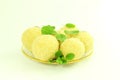 Traditional Indian sweets laddu or ladu in white background