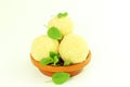 Traditional Indian sweets laddu or ladu in white background