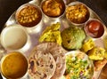 Traditional Indian vegeterian platter Royalty Free Stock Photo