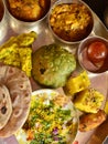 Traditional Indian vegeterian platter Royalty Free Stock Photo