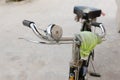 Traditional indian workers bike parked up in dubai, uae