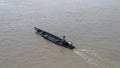 A traditional indigene canoe boat on Peruvian Amazon River