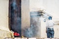 Traditional indigenous maya ceremony in Chichicastenango - Guatemala Royalty Free Stock Photo