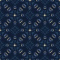 Traditional Indigo Blue Japanese Seamless Vector Pattern. Quilt Grid Ornament