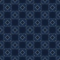 Traditional Indigo Blue Japanese Seamless Vector Pattern. Quilting Fabric Style