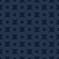 Traditional Indigo Blue Japanese Seamless Vector Pattern. Quilting Fabric Style