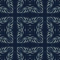 Traditional Indigo Blue Seamless Vector Pattern. Hand Drawn Portugal