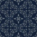 Traditional Indigo Blue Seamless Vector Pattern. Hand Drawn Portugal