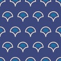Traditional indigo dabu print seamless repeat pattern Royalty Free Stock Photo