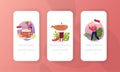 Traditional Indonesian Asian Meals Mobile App Page Onboard Screen Template. Tiny People Characters Cook Spice