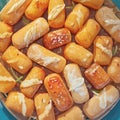 Traditional Indonesian Eid pastries, Kaasstengels, close up delight.