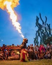 Traditional Indonesian fire breathing