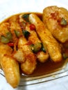 Traditional Indonesian food called pempek