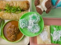 traditional Indonesian snack food. Klepon is a traditional food that tastes sweet from brown sugar sauce and savory Royalty Free Stock Photo