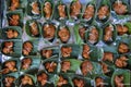 Traditional indonesian snack in green palm leaves . Close up. Asian food background, buffet table Royalty Free Stock Photo