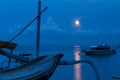 Traditional Indonesian wooden fishing boat