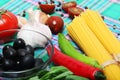 Ingredients for traditional Italian pasta Royalty Free Stock Photo