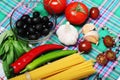 Ingredients for traditional Italian pasta Royalty Free Stock Photo