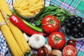 Ingredients for traditional Italian pasta Royalty Free Stock Photo