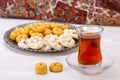 Traditional Iranian Sweets Round shaped Chickpea cookie pastries