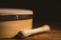 Traditional Irish bodhran and stick Royalty Free Stock Photo