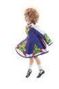 Traditional Irish dancer in midair