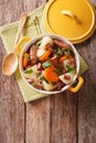 Traditional Irish dish is coddle with sausages, bacon and vegetables Royalty Free Stock Photo
