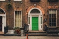 Traditional irish house on Dublin street. Royalty Free Stock Photo