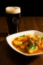 Traditional Irish Stew and a pint of beer Royalty Free Stock Photo