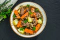 Traditional Irish stew - top view Royalty Free Stock Photo