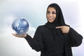 Traditional islamic girl in a business presentatio Royalty Free Stock Photo