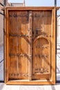 Traditional islamic wooden carved doors of Al Shindagha Historic Neighborhood, Al Fahidi, Dubai, UAE