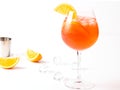 A traditional Italian alcoholic cocktail aperol spritz