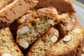Traditional Italian almond biscuits Cantucci, closeup view Royalty Free Stock Photo