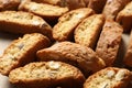 Traditional Italian almond biscuits Cantucci, closeup Royalty Free Stock Photo