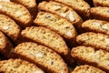 Traditional Italian almond biscuits Cantucci, closeup view Royalty Free Stock Photo