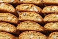 Traditional Italian almond biscuits Cantucci, closeup Royalty Free Stock Photo