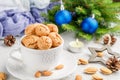 Traditional italian almond cookies - amaretti Royalty Free Stock Photo