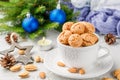 Traditional italian almond cookies - amaretti Royalty Free Stock Photo