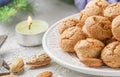 Traditional italian almond cookies - amaretti Royalty Free Stock Photo
