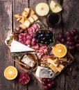 Traditional italian antipasto plate. Royalty Free Stock Photo