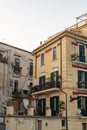 Traditional Italian balconies in houses in the south Royalty Free Stock Photo