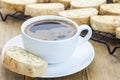 Traditional Italian biscotti with almond and cup of coffee Royalty Free Stock Photo