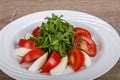 Traditional Italian Caprese salad with mozarela