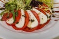 Traditional Italian Caprese salad with mozarela