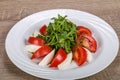 Traditional Italian Caprese salad with mozarela