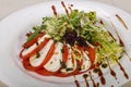 Traditional Italian Caprese salad with mozarela