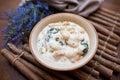 Traditional Italian chicken gnocchi soup in a bowl