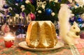 Traditional Italian Christmas Cake Pandoro Royalty Free Stock Photo