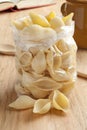 Traditional Italian conchiglioni rigati Royalty Free Stock Photo